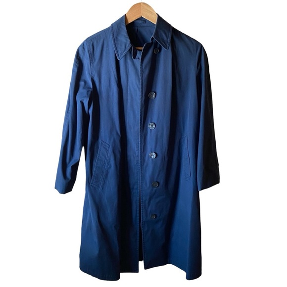 London Fog Vintage Navy Raincoat Weatherwear Distinction Women’s Navy Blue - Picture 1 of 13